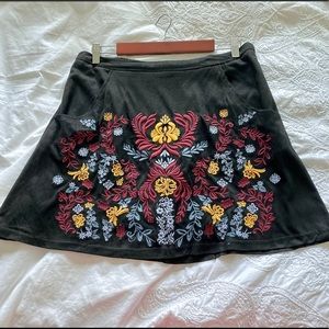 Floral Embroidered Skirt